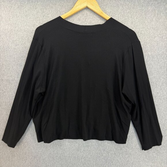 Comfy USA Womens Large Black Open Front Sophia Cardigan Crop Modal Blend NWT - Picture 6 of 9